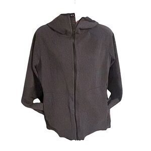 Oakley Hydrolix RS Shell QD 2.0 Stretch Black Gray Zip Hooded Running Jacket